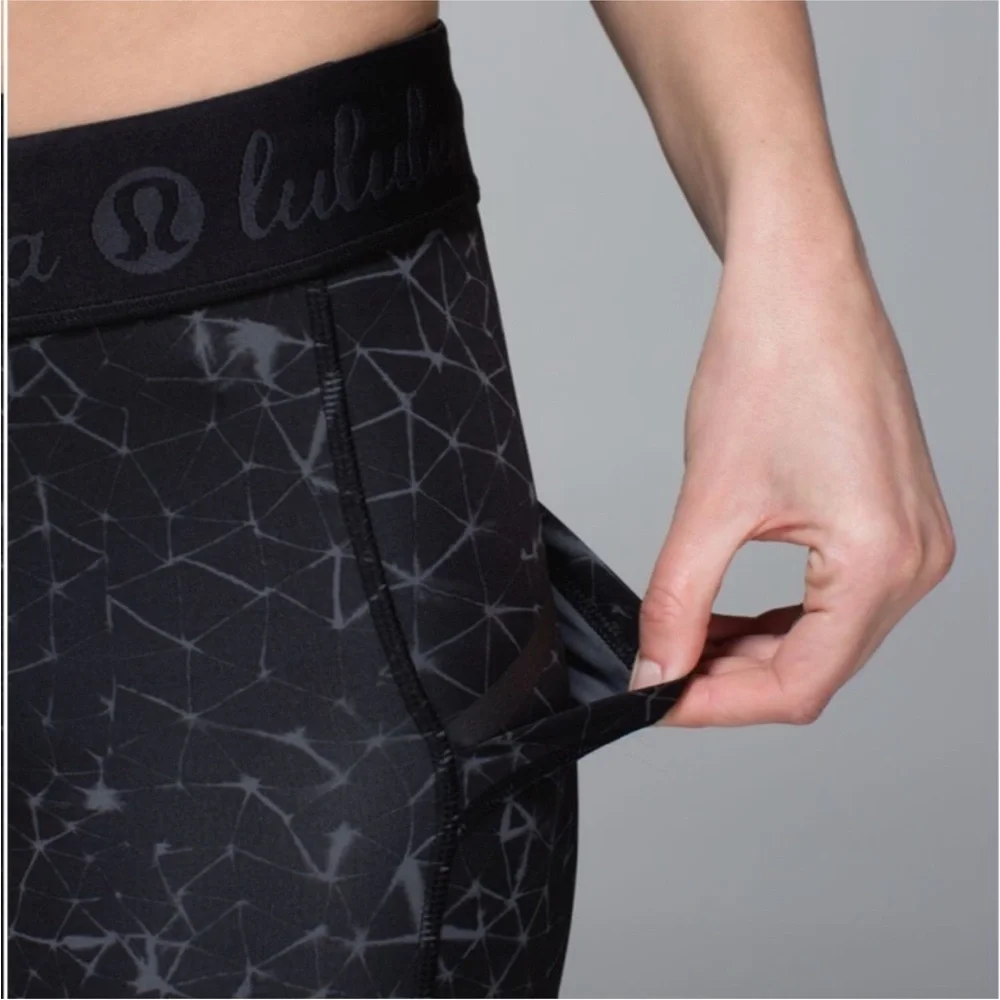 Lululemon athletica ~What The Sport / 4”Short Full   Size 2 Sashiko Print